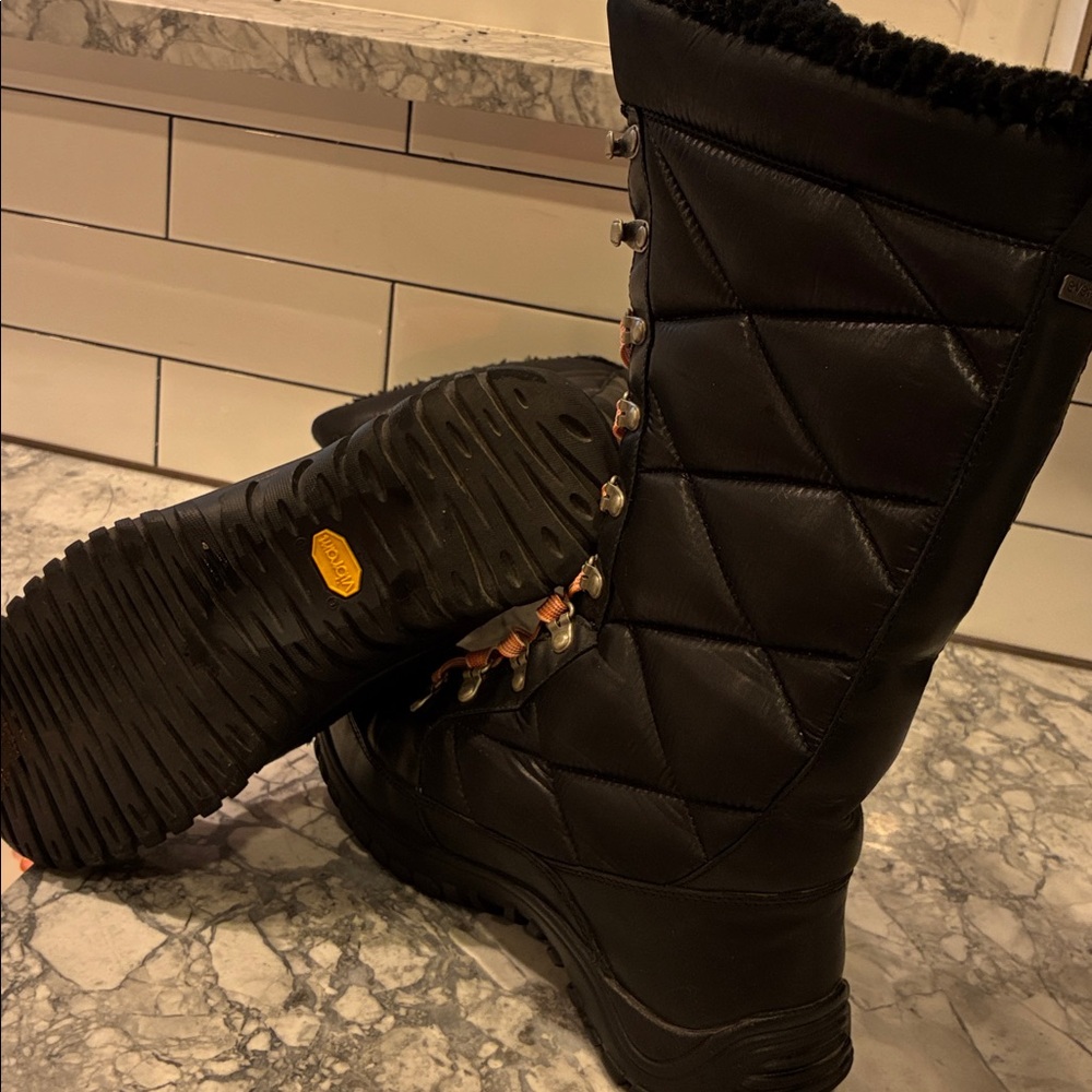 UGG Black Winter lined waterproof Lace-Up Boots  Pink XL long Laces 10m - Picture 8 of 12